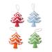 The Holiday Aisle® Vibrant Trees Wool Hanging Figurine Ornament Fabric in Blue/Orange/Red | 4.7 H x 4.3 W x 1.2 D in | Wayfair