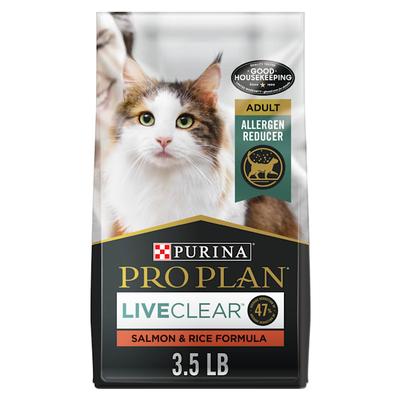 Purina Pro Plan LIVECLEAR Salmon and Rice Formula Allergen Reducing High Protein Cat Food, 3.5 lbs.