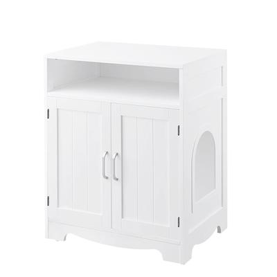 UniPaws Enclosure White Designed Litter Box for Cats, 24" L x 17" W x 29" H