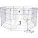 Foldable Exercise Pen for Dogs, 24" L X 24" W X 48" H, X-Large, Black