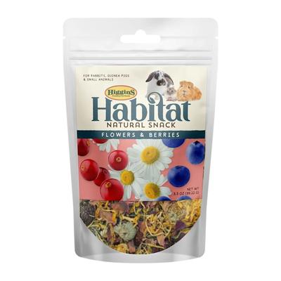 Higgins Habitat Natural Snack Flowers & Berries Treats for Rabbit, 3.5 oz.