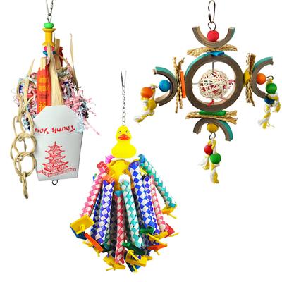 A&E Cage Company Happy Beaks Toy Bundle for Medium Birds, Medium