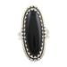 Crowned in Glory in Black,'Oval Cabochon of Black Onyx Cocktail Ring'