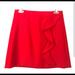 J. Crew Skirts | J. Crew Red Mini Skirt W/ Ruffle - Size 2 | Color: Red | Size: 2