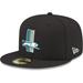 Men's New Era Black Detroit Lions Omaha Throwback 59FIFTY Fitted Hat