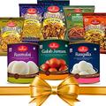 Navratri | Diwali Gift | Haldiram Sweet & Spice Festive Gift Hamper with Coin of Laxmi Ganesh Ji in red Gift Box