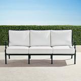 Carlisle Sofa with Cushions in Onyx Finish - Alejandra Floral Cobalt, Standard - Frontgate