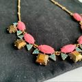 J. Crew Jewelry | J.Crew Gold Blue Pink Statement Necklace | Color: Gold/Pink | Size: Os