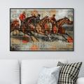 Art Remedy Farm Animals Ticket for the Horse Derby - Picture Frame Painting Print on Canvas in White/Brown | 36 H x 54 W x 1.5 D in | Wayfair