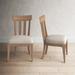 Birch Lane™ Ayla Slat Back Side Chair in Light Oak/Ivory Wood/Upholstered/Fabric in Brown/Gray | 34.84 H x 20.2 W x 22.24 D in | Wayfair