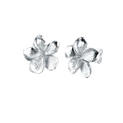 Elli - Frangipani Blüte Blume Blüte 925 Silber Ohrringe Damen