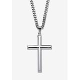 Men's Big & Tall Sterling Silver Cross Pendant with 24 inch Chain by PalmBeach Jewelry in White