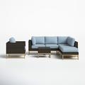 Joss & Main Savion Sectional Seating Group w/ Cushions Metal in Brown | 29.5 H x 33.5 W x 33.5 D in | Outdoor Furniture | Wayfair