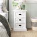 Guildford 3 - Drawer Solid Wood Nightstand Wood in White Laurel Foundry Modern Farmhouse® | 23.62 H x 15.75 W x 11.81 D in | Wayfair