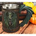 Ebros Gift Ebros Ruth Thompson Dragon's Lair Collection Winged Dragon w/ Divine Sword 14Oz Drinking Coffee Mug Tankard Resin Cup w/ Stainless Steel Liner Med Stainless Steel | Wayfair