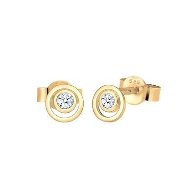 Elli DIAMONDS - Kreis Layer Diamant Hochwertig 585 Gelbgold Ohrringe Damen
