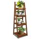 Plant Ladder 4 Tier Plant Stand, Indoor Outdoor Ladder Shelf Solid Wood Plant Rack Stand, Tall Triangle Display Ladder Style Shelf for Indoor Outside Garden Bookcase Shelf Tall plant Stand Shelf