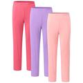 JINSHI Women Ladies Pyjama Trousers Bottoms Lounge Sleep Pants Nightwear Soft Comfy Pajama Pj Bottoms Teen Girls (Red/Pink/Purple) Size S