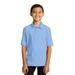 Port & Company KP55Y Youth Core Blend Jersey Knit Polo Shirt in Light Blue size Medium | Cotton/Polyester