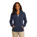 Port Authority L293 Women's Slub Fleece Full-Zip Jacket in Navy Blue size 4XL | Cotton/Polyester Blend