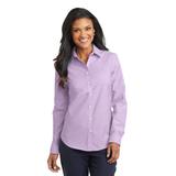 Port Authority L658 Women's SuperPro Oxford Shirt in Soft Purple size Medium | Cotton/Polyester Blend