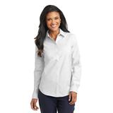 Port Authority L658 Women's SuperPro Oxford Shirt in White size Large | Cotton/Polyester Blend