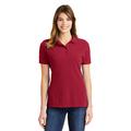 Port & Company LKP1500 Women's Combed Ring Spun Pique Polo Shirt in Red size Medium | Cotton