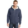 CornerStone CS625 Heavyweight Sherpa-Lined Hooded Fleece Jacket in Navy Blue size 6XL | Cotton/Polyester Blend