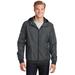 Sport-Tek JST53 Embossed Hooded Wind Jacket in black size XS | Polyester