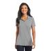 Port Authority L568 Women's Cotton Touch Performance Polo Shirt in Frost Grey size Large | Polyester/Spandex Blend