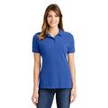 Port & Company LKP1500 Women's Combed Ring Spun Pique Polo Shirt in Royal Blue size Medium | Cotton