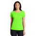 Sport-Tek LST450 Women's PosiCharge Competitor Cotton Touch Scoop Neck Top in Neon Green size Medium | Polyester