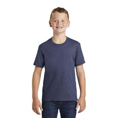Port & Company PC455Y Youth Fan Favorite Blend Top in Team Navy Blue Heather size XL | Cotton/Polyester