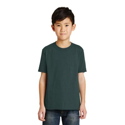 Port & Company PC55Y Youth Core Blend Top in Dark Green size XS | Cotton/Polyester
