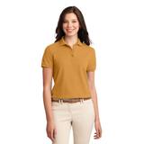 Port Authority L500 Women's Silk Touch Polo Shirt in Gold size 5XL | Cotton/Polyester Blend