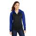 Sport-Tek LST236 Women's Sport-Wick Varsity Fleece Full-Zip Hooded Jacket in Black/True Royal Blue size 4XL | Polyester