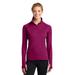 Sport-Tek LST850 Athletic Women's Sport-Wick Stretch 1/4-Zip Pullover Top in Pink Rush size Small | Polyester/Spandex Blend