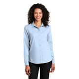 Port Authority LW401 Women's Long Sleeve Performance Staff Shirt in Cloud Blue size 4XL | Polyester