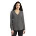 Port Authority LW700 Women's Long Sleeve Button-Front Blouse in Sterling Grey size Small | Polyester