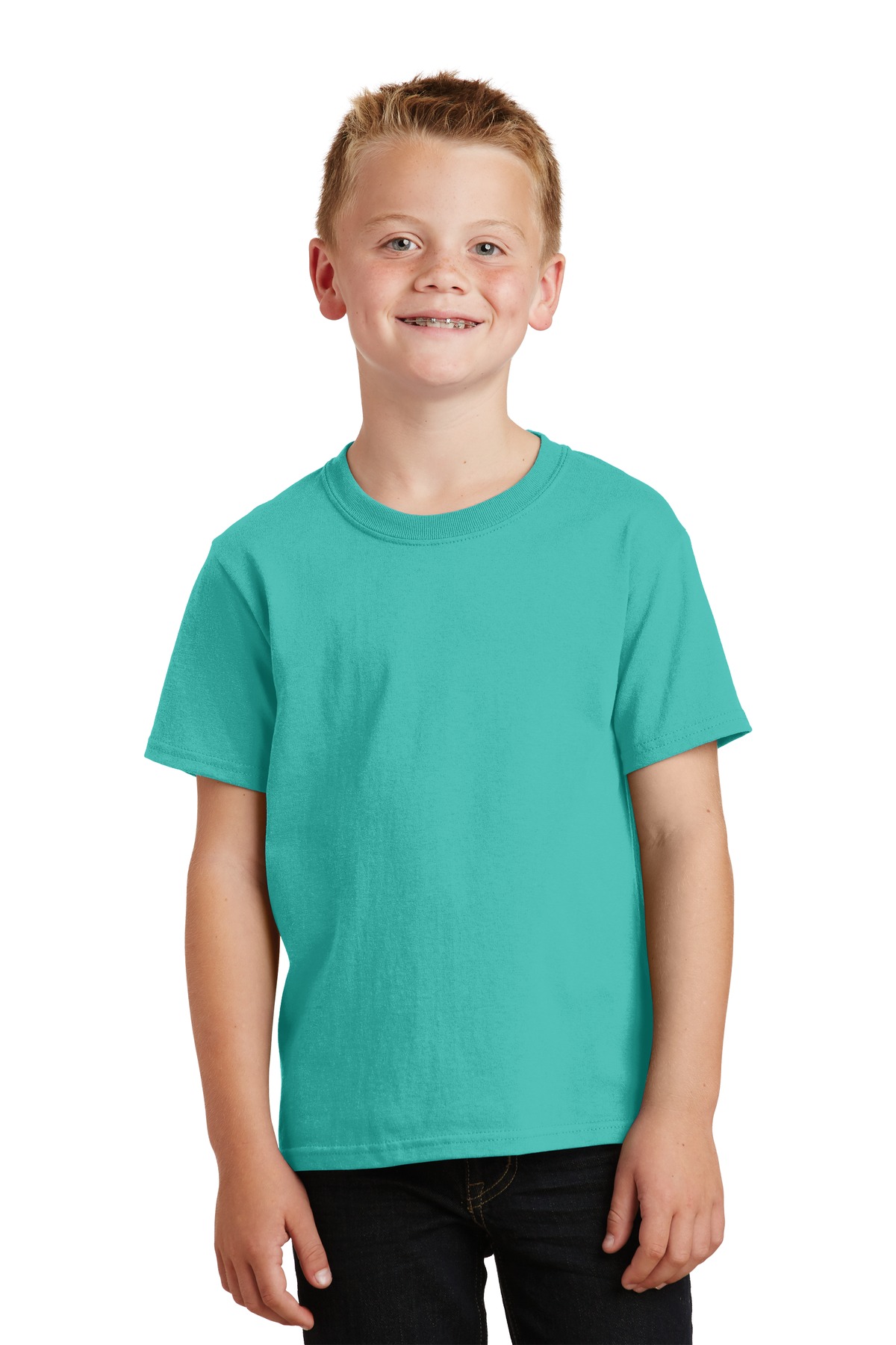 Port & Company PC099Y Youth Beach Wash Garment-Dyed Top in Peacock size Medium | Cotton