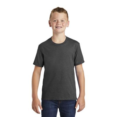 Port & Company PC455Y Youth Fan Favorite Blend Top in Black Heather size XL | Cotton