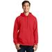 Port & Company PC850H Fan Favorite Fleece Pullover Hooded Sweatshirt in Bright Red size Large | Cotton