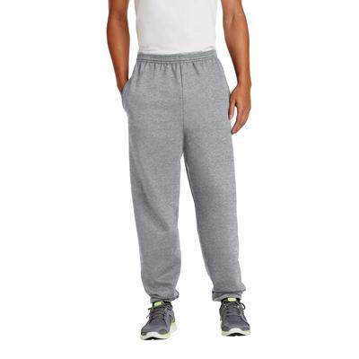 Port & Company PC90P Essential Fleece Sweatpant with Pockets in Heather size Medium