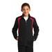 Sport-Tek YST60 Athletic Youth Colorblock Raglan Jacket in Black/True Red size Small | Polyester