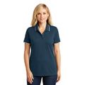 Port Authority LK111 Women's Dry Zone UV Micro-Mesh Tipped Polo Shirt in River Blue Navy Blue/White size XS | Polyester
