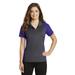 Sport-Tek LST652 Women's Colorblock Micropique Sport-Wick Polo Shirt in Iron Gray/Purple size 3XL | Polyester