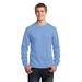 Port & Company PC54LS Long Sleeve Core Cotton Top in Light Blue size Large | Polyester