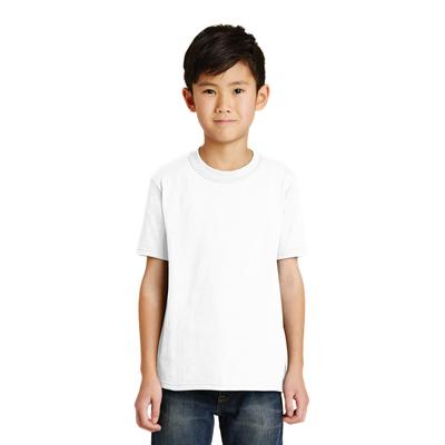 Port & Company PC55Y Youth Core Blend Top in White size Large | Cotton/Polyester