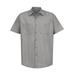 Red Kap SP24LONG Long Size, Short Sleeve Industrial Work Shirt in Light Grey size ML | Cotton/Polyester Blend