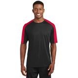 Sport-Tek ST354 PosiCharge Competitor Sleeve-Blocked Top in Black/True Red size 3XL | Polyester